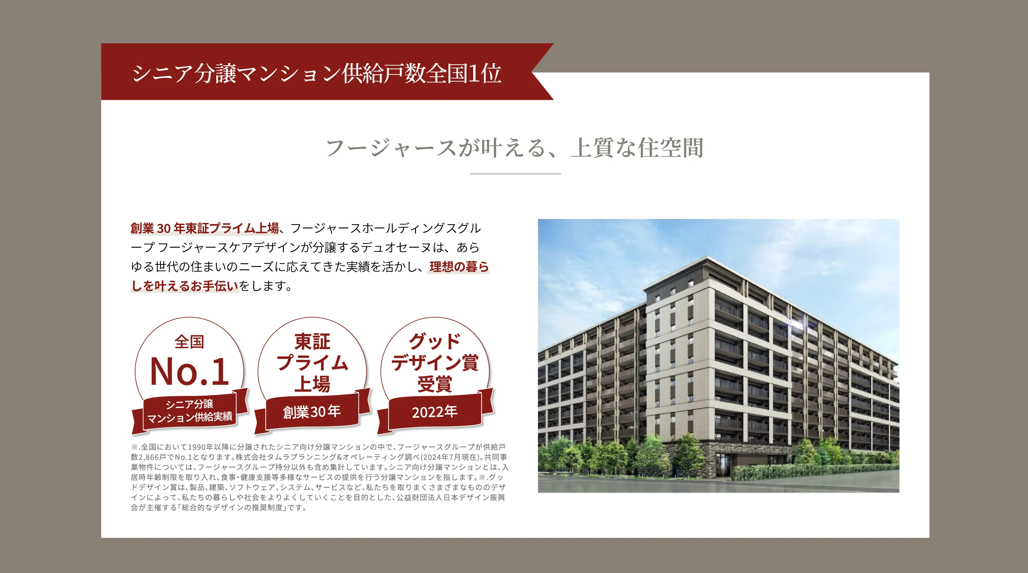 シニア分譲マンション供給戸数全国1位